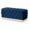 Baxton Studio Corrine Glam and Luxe Navy Blue Velvet Fabric and Gold PU Leather Ottoman 175-11244-Zoro - alternate 1
